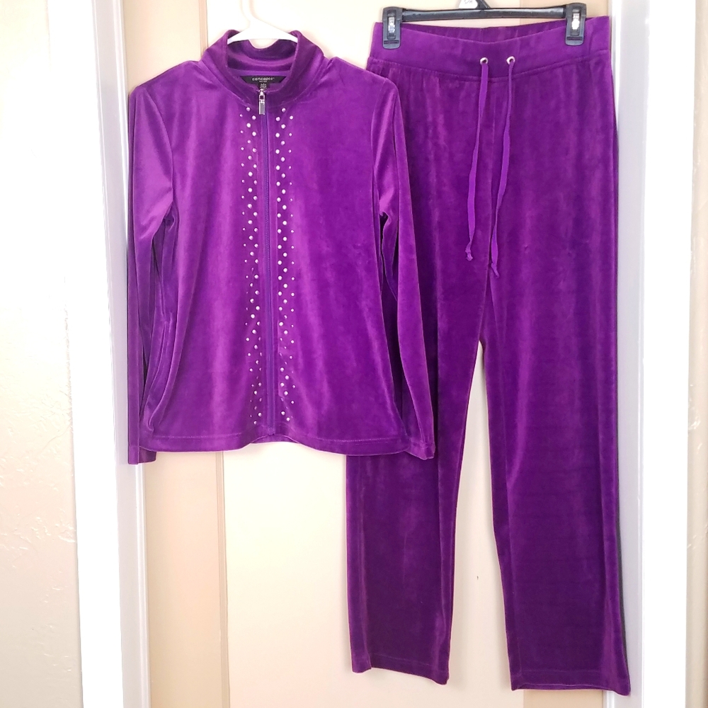 Concepts New York Velour Velvet Track Suit Purple Small Pants & Jacket